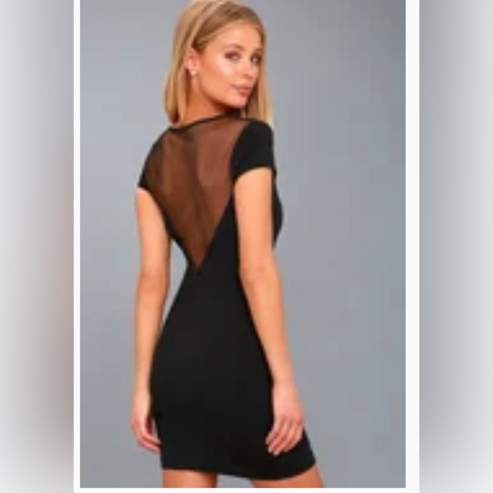 Mesh Back Black Bodycon dress